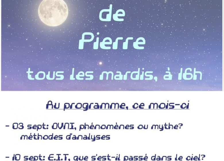 Les conférences de Pierre en septembre à la médiathèque