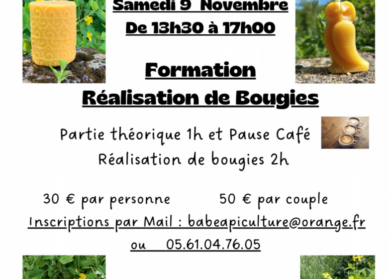 Atelier réalisation de bougies en cire d’abeille