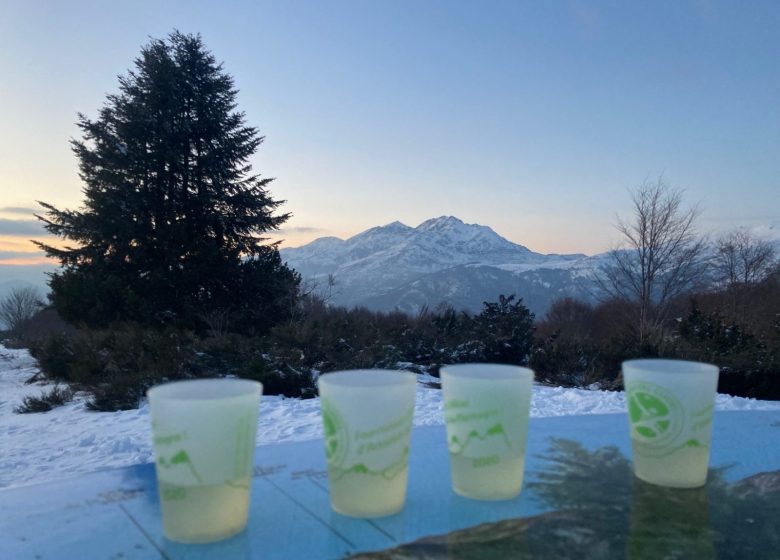 Raquettes à neige Apéro avec coucher de soleil !