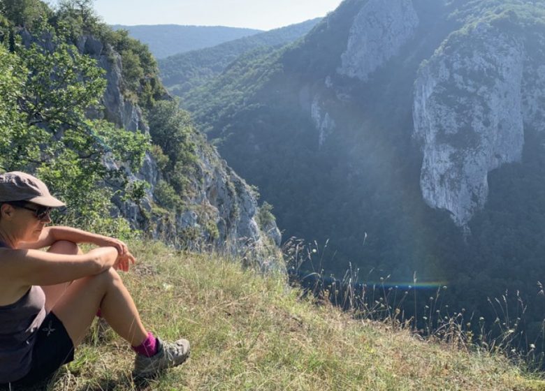 Escap’Ânes – En haut des falaises de Péreille